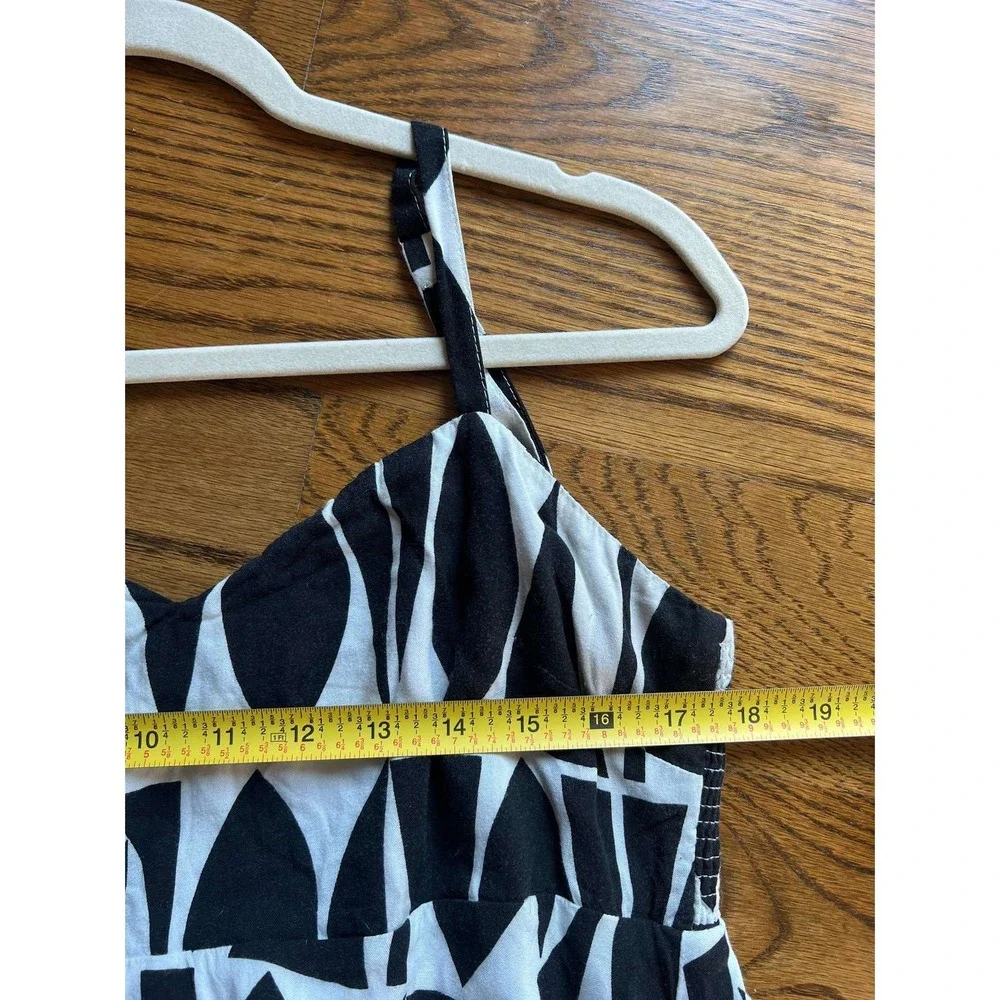 Millibon Strappy Oval Dress Medium Geometric Black White Boho Vacay Resort Sun - Picture 7 of 8